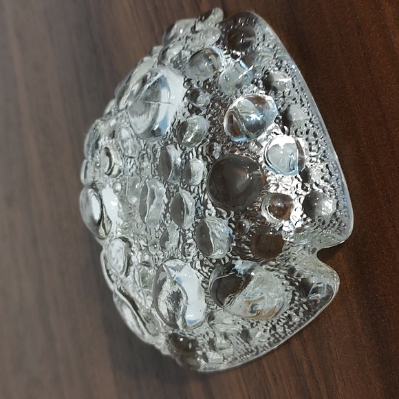 Ash Tray Blenko Clear Bubble Art Glass Candle Holders Set 2 - Picture 6 of 9